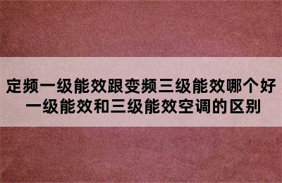 定频一级能效跟变频三级能效哪个好 一级能效和三级能效空调的区别